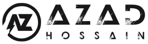 Azad Hossain Logo White- azadhossain.com